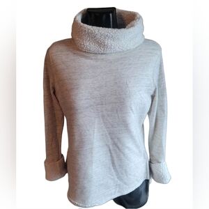 Sonoma White Sherpa Lined Turtleneck Sweatshirt M